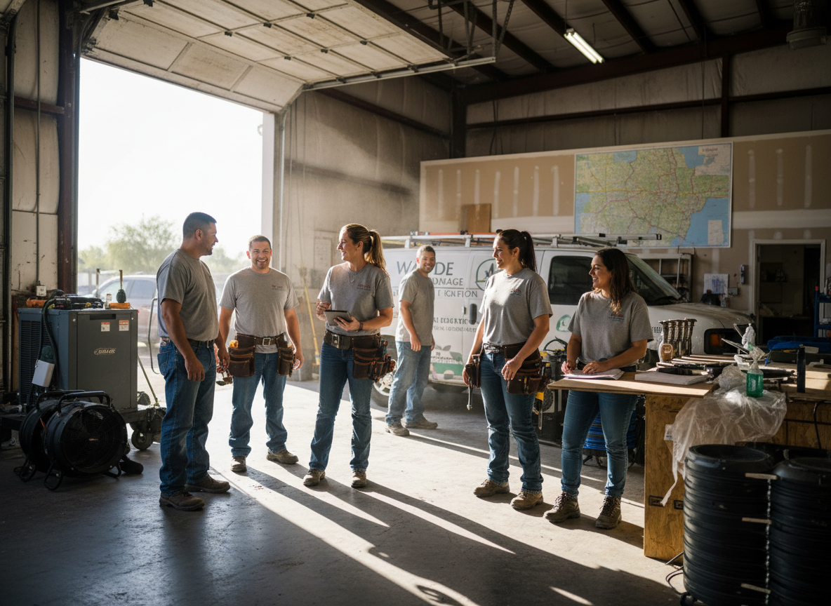 The Tempe Restoration Solutions team at work in Tempe
