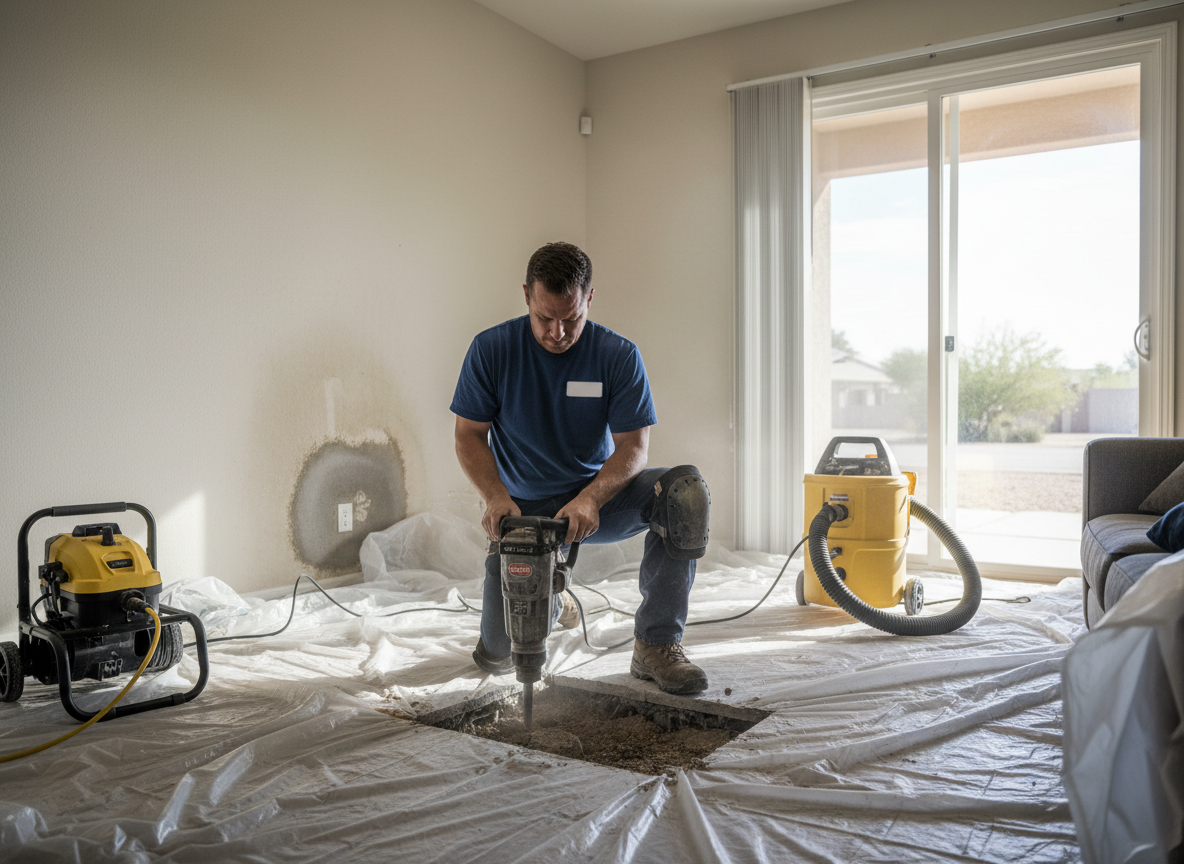 Slab Leak Water Damage Restoration in Tempe, AZ